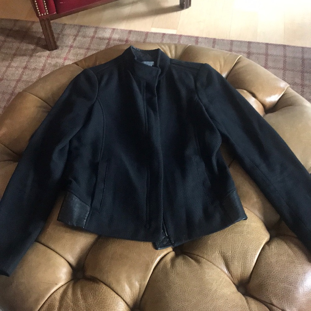 Vince XS black jacket with leather detail